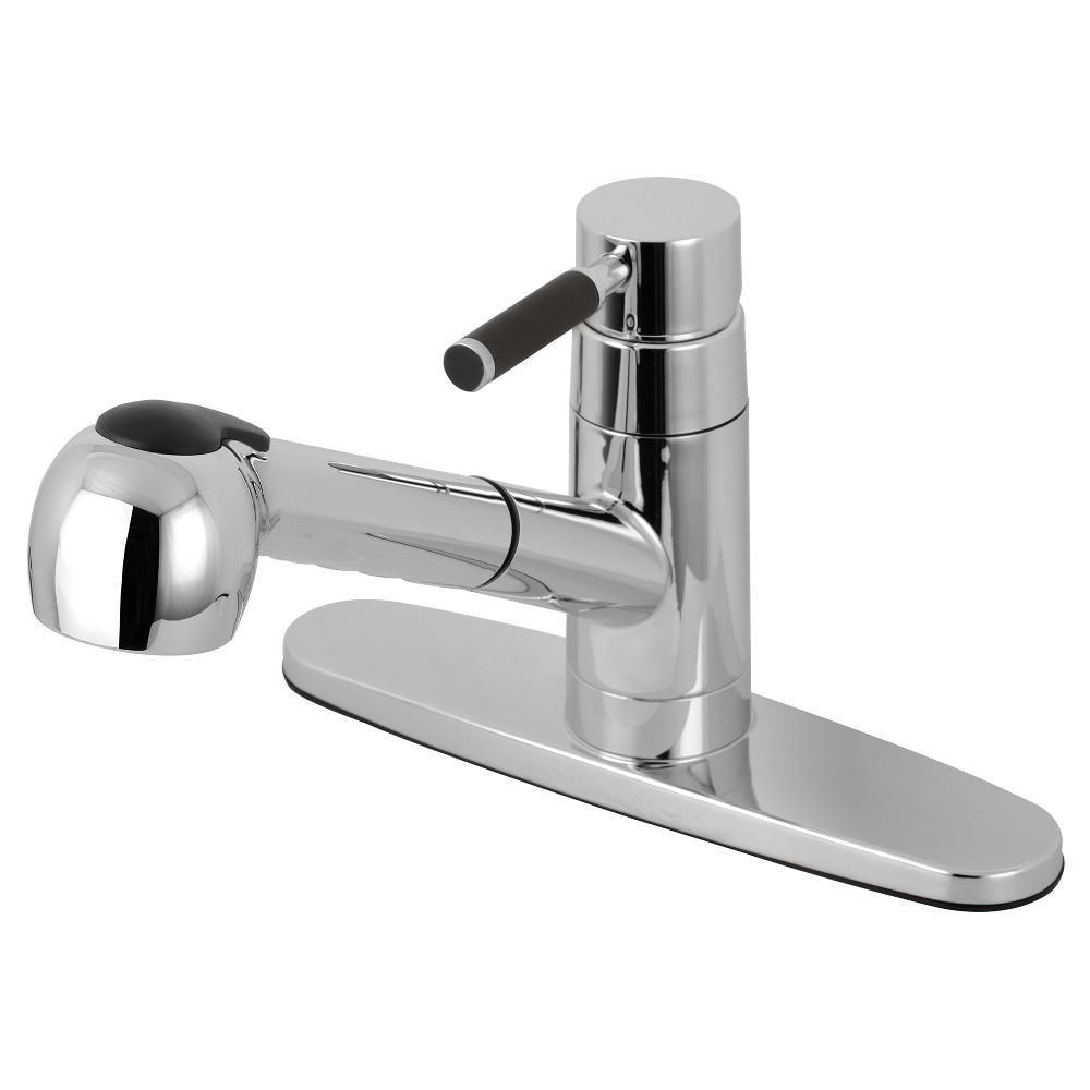 Kingston Brass Gourmetier GSC881DKLSP Single-Handle Pull-Out Kitchen Faucet in Polished Chrome