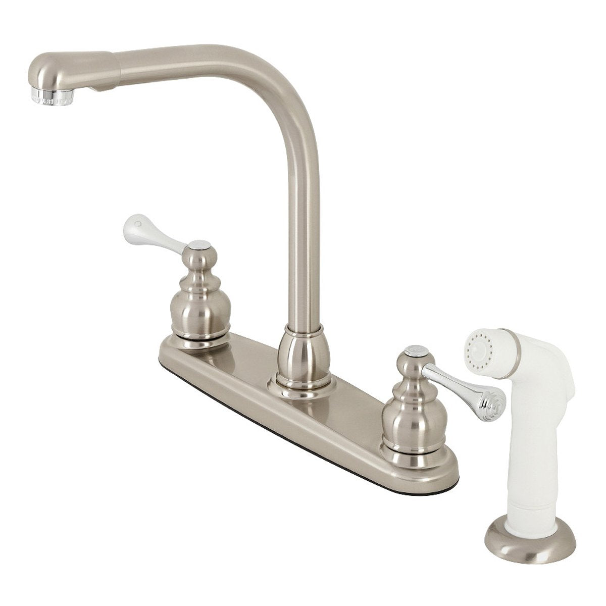 Kingston Brass 4-Hole 8-Inch Centerset Kitchen Faucet-DirectSinks