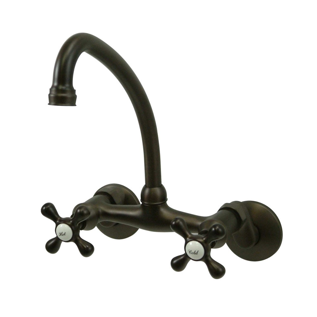 Kingston Brass Kingston 6-Inch Adjustable Center Wall Mount Kitchen Faucet