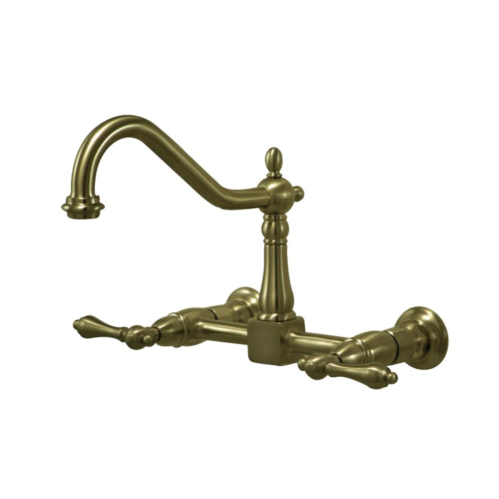 Kingston Brass Heritage 2-Handle Wall Mount Kitchen Faucets with
