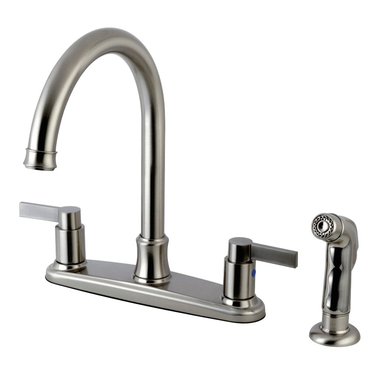 Kingston Brass NuvoFusion 8-Inch Center Gooseneck Kitchen Faucet