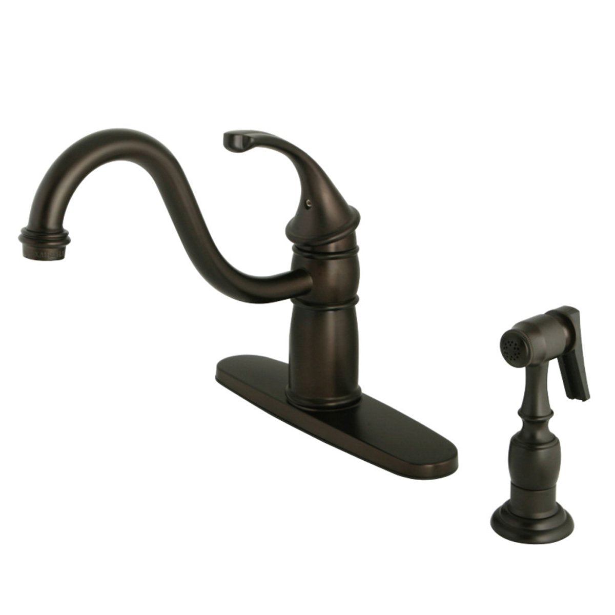 Kingston Brass Georgian 8" Centerset Kitchen Faucet with Brass Sprayer