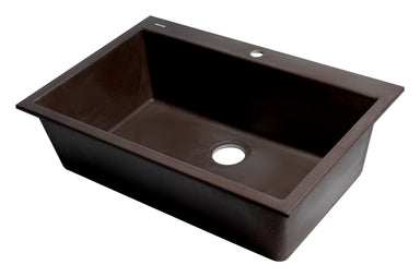 Alfi Brand 33" Single Bowl Drop In Granite Composite Kitchen Sink-DirectSinks