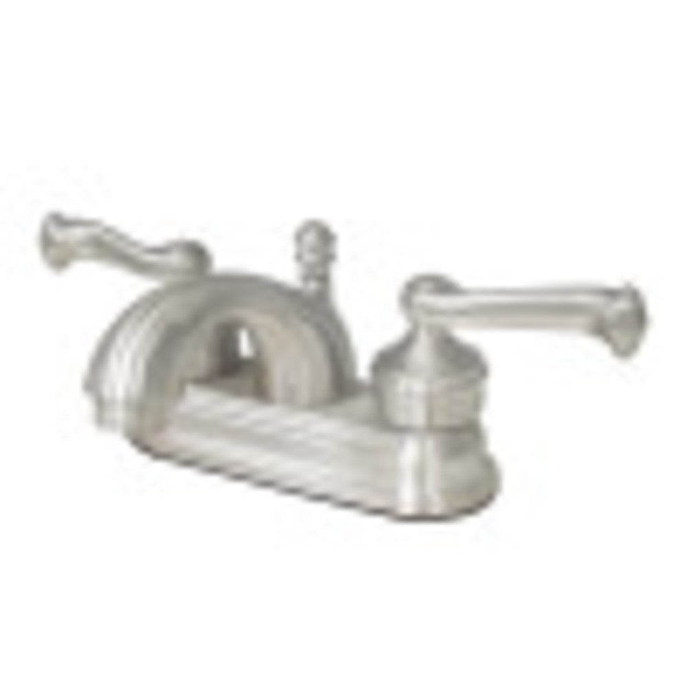 Kingston Brass Royale Contemporary 4" Centerset Two Handle Lavatory Faucet with Brass Pop-up