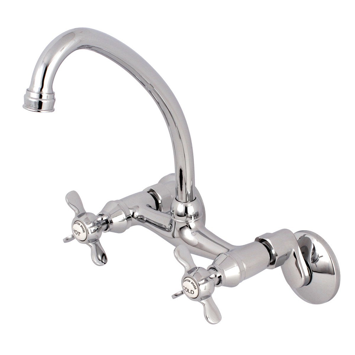 Kingston Brass Essex Wall Mount 6-Inch Adjustable Center Kitchen Faucet