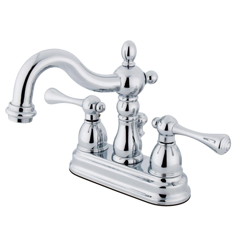Kingston Brass Heritage 4-Inch Centerset Bathroom Faucet with Brass Pop-Up Drain