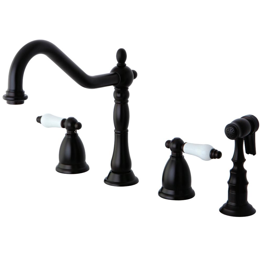 Kingston Brass Heritage Lever-Handle Widespread Kitchen Faucet