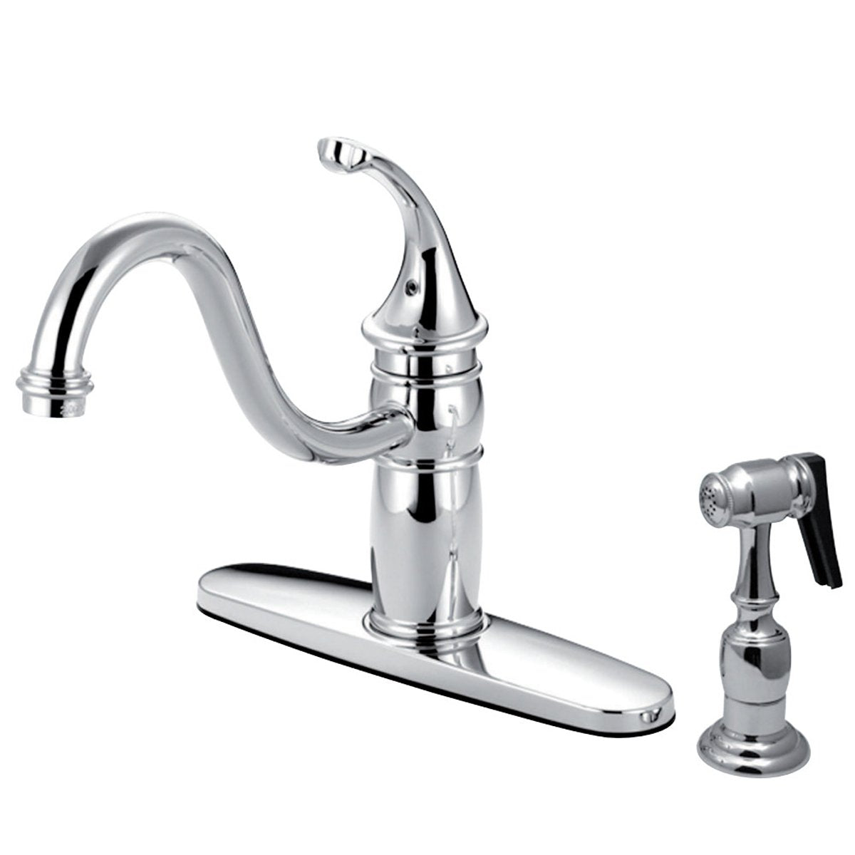 Kingston Brass Georgian 8" Centerset Kitchen Faucet with Brass Sprayer