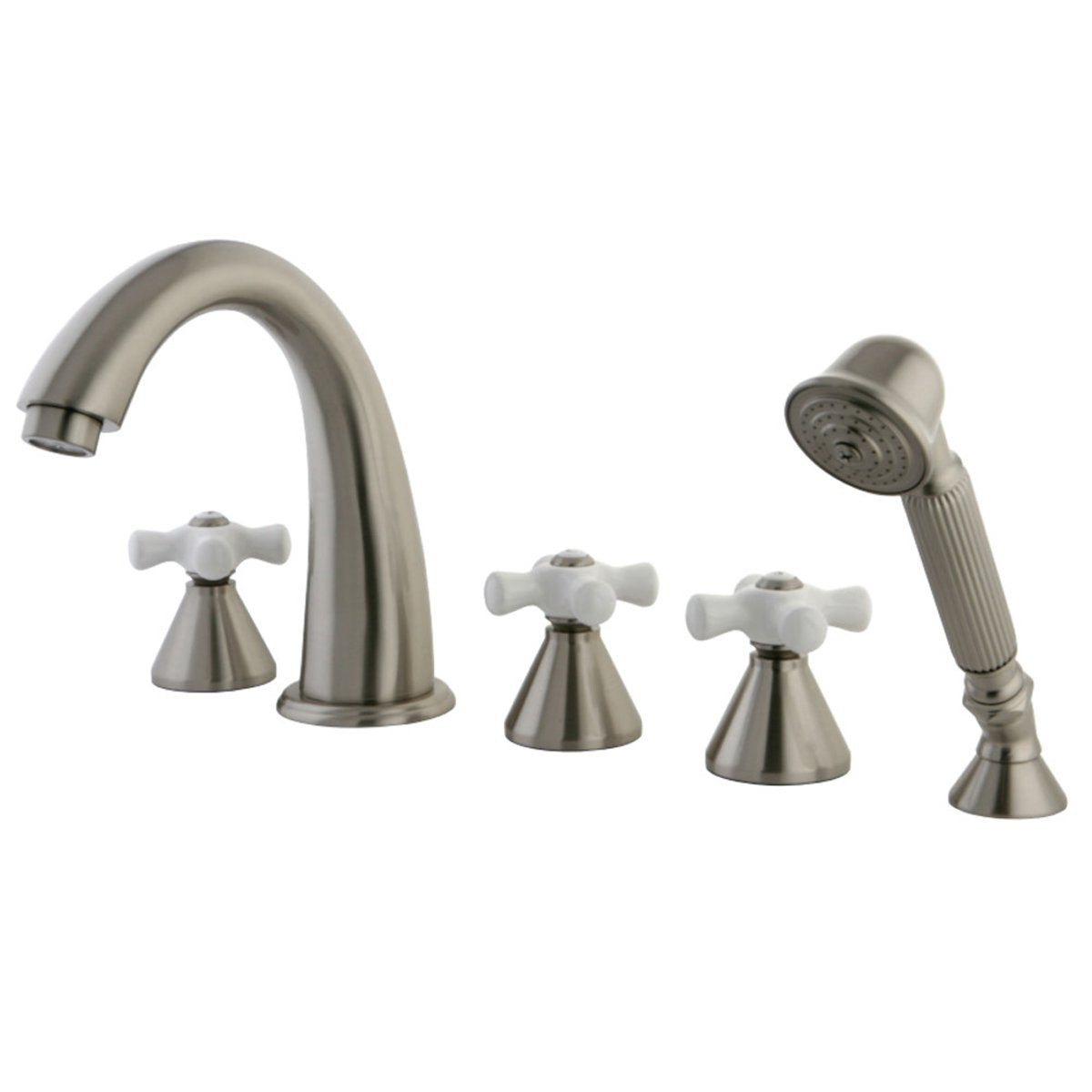 Kingston Brass Deck Mount Roman Tub Filler 5 Pieces with Hand Shower