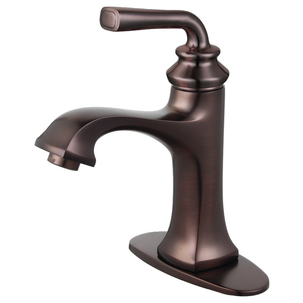 Kingston Brass Fauceture Restoration Single-Handle Bathroom Faucet with Push-Up Drain and Deck Plate