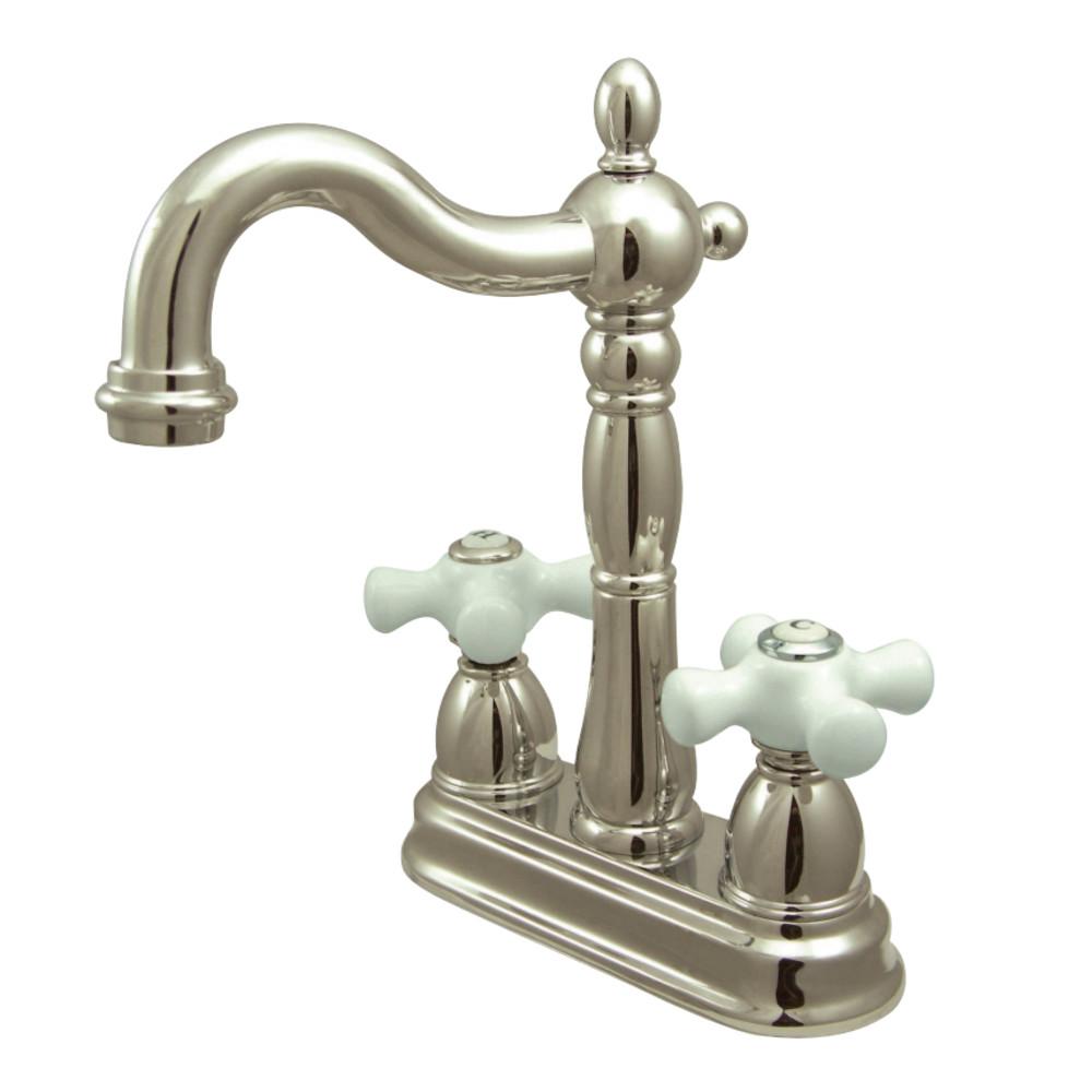 Kingston Brass Cross Handle Bar Faucet without Pop-Up Rod
