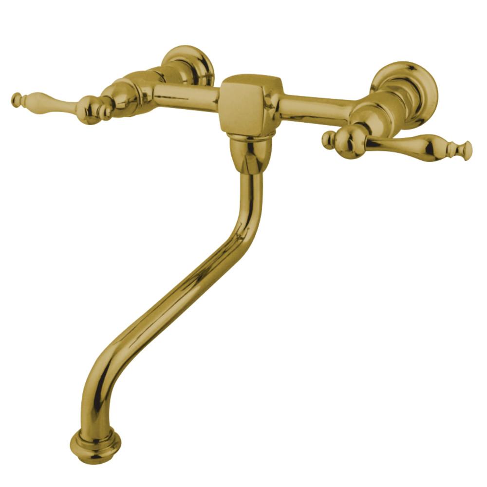 Kingston Brass Heritage Wall Mount 2-Handle Lever Bathroom Faucet