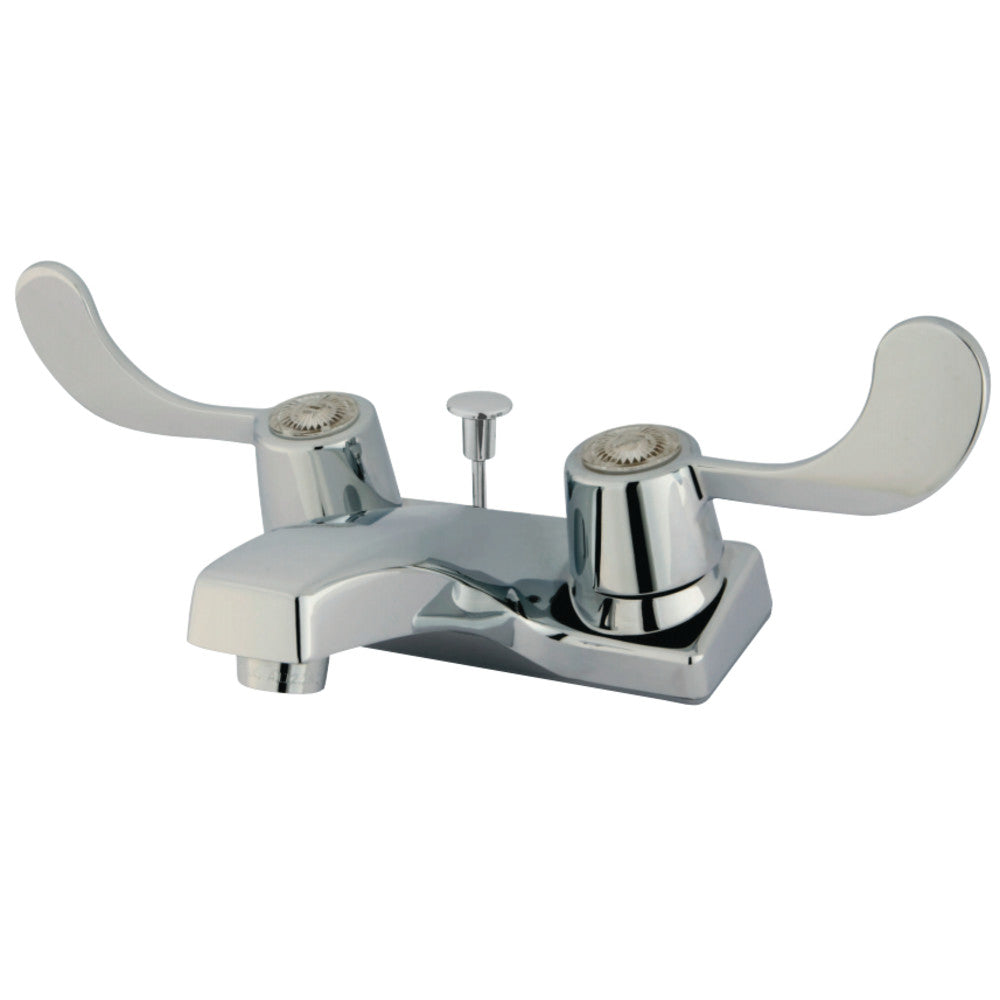 Kingston Brass Water Saving Americana Centerset Lavatory Faucet with Blade Handles and ABS Pop Up